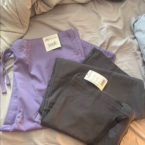 Purple and Gray Scrub Pants